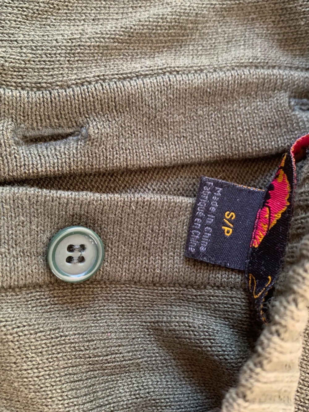 Green Cardigan 100% cotton 3/4 sleeve - Picture 5 of 11